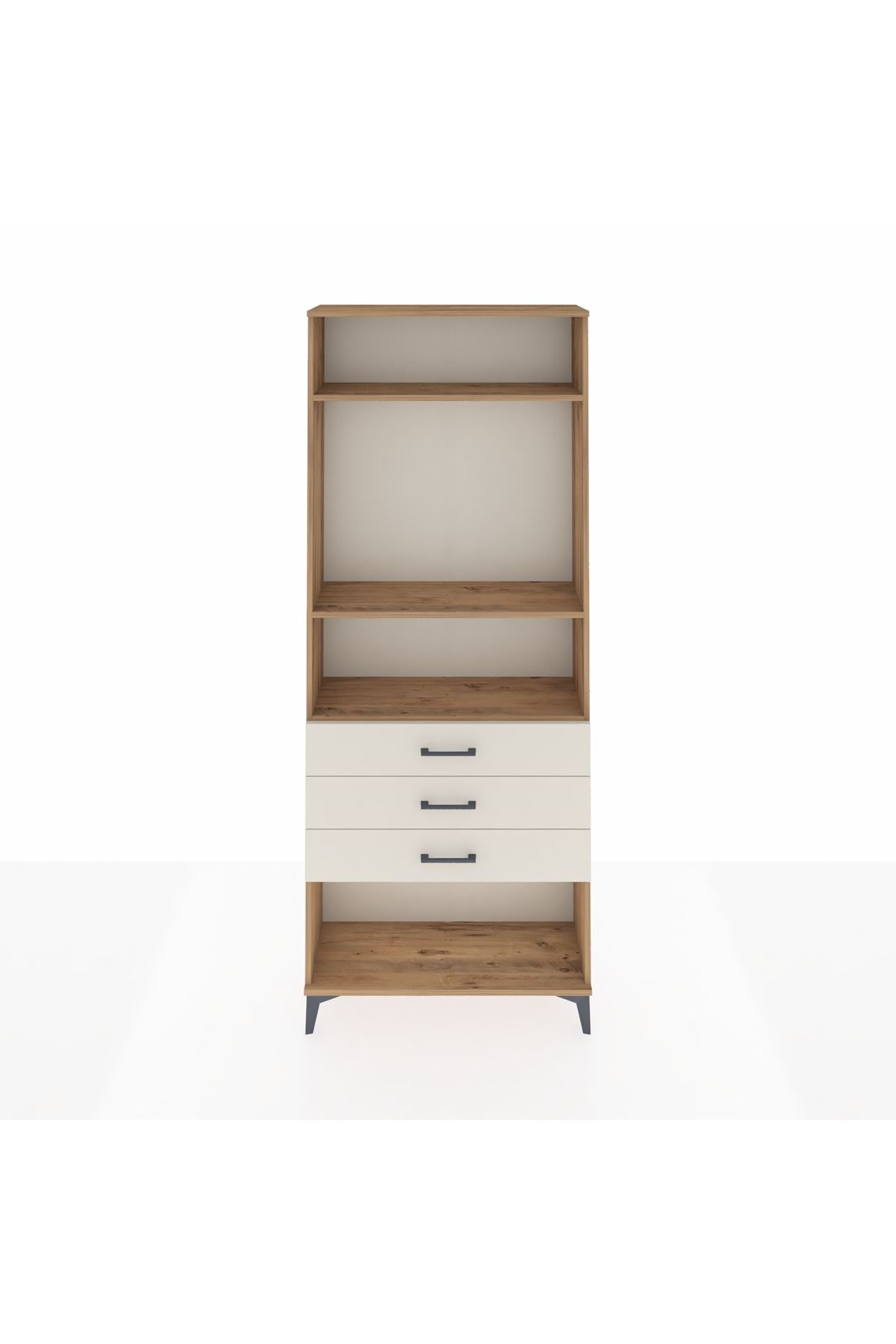 Arges Dolap 3 Raflı 3 Çekmeceli 88x30x221 Çam-Aytaşı