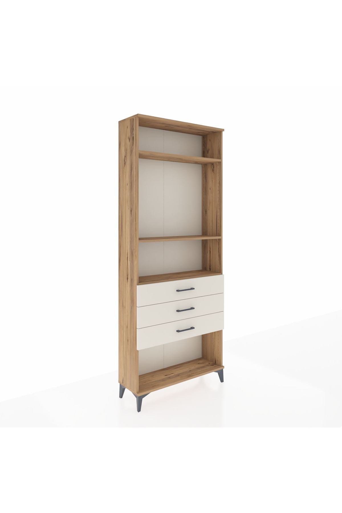 Arges Dolap 3 Raflı 3 Çekmeceli 88x30x221 Çam-Aytaşı