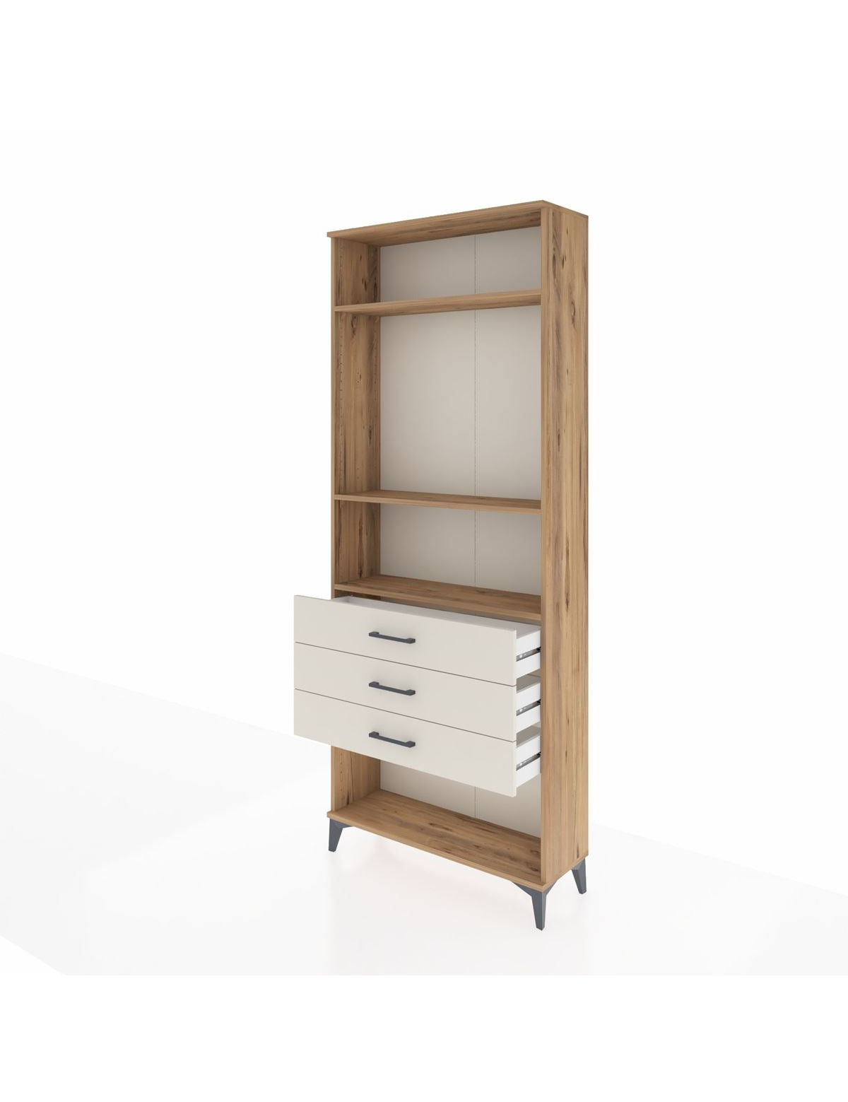 Arges Dolap 3 Raflı 3 Çekmeceli 88x30x221 - S30M084V7A