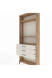 Arges Dolap 3 Raflı 3 Çekmeceli 88x30x221 Çam-Aytaşı