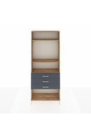 Arges Dolap 3 Raflı 3 Çekmeceli 88x30x221 Çam-Antrasit