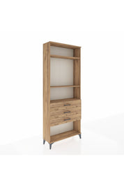 Arges Dolap 3 Raflı 3 Çekmeceli 88x30x221 Çam-Çam
