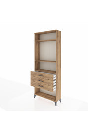 Arges Dolap 3 Raflı 3 Çekmeceli 88x30x221 Çam-Çam