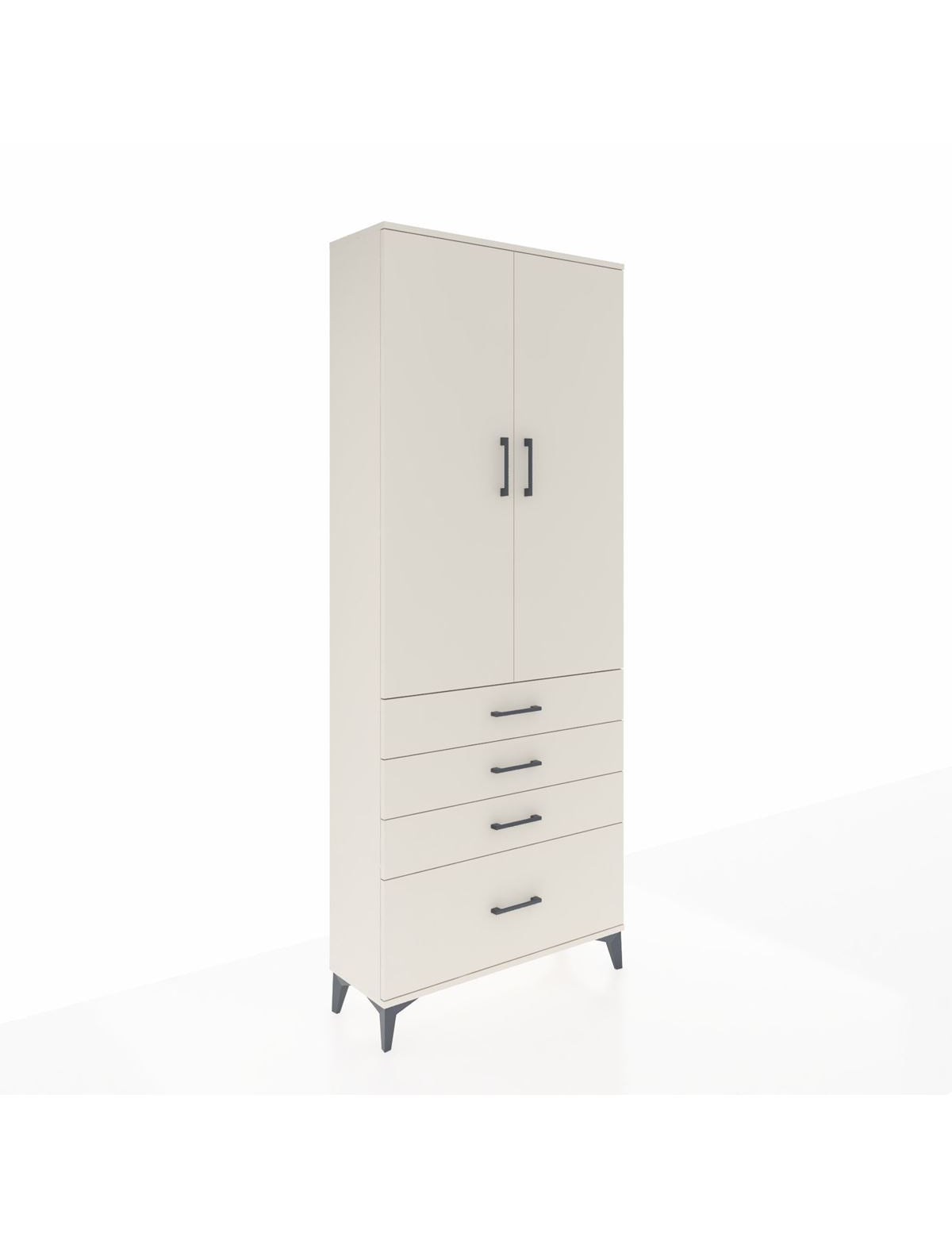 Arges Dolap 2 Raflı 4 Çekmeceli Tek Askılı 88x30x221 Aytaşı-Aytaşı