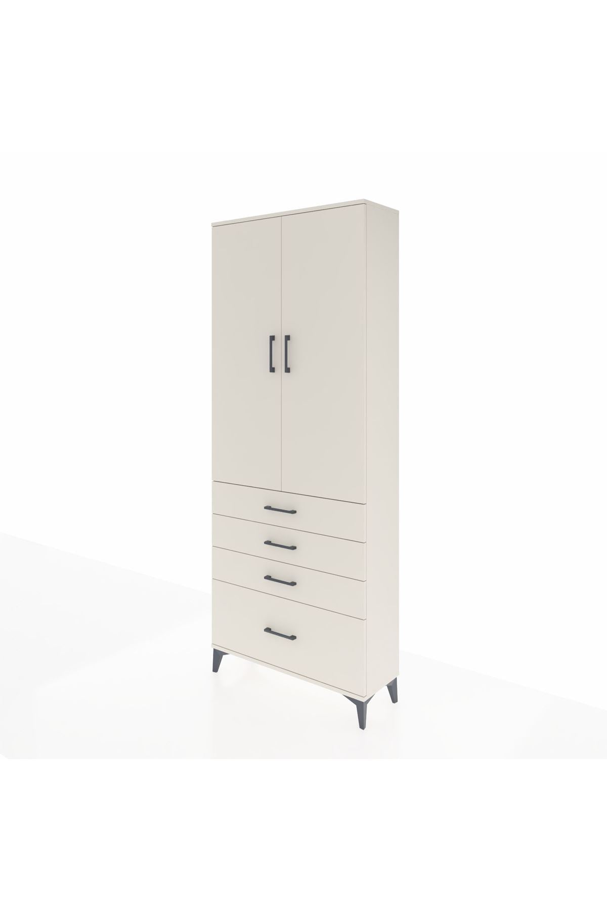 Arges Dolap 2 Raflı 4 Çekmeceli Tek Askılı 88x30x221 Aytaşı-Aytaşı