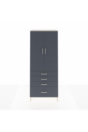 Arges Dolap 2 Raflı 4 Çekmeceli Tek Askılı 88x30x221 Aytaşı-Antrasit