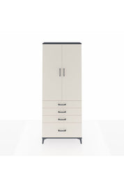 Arges Dolap 2 Raflı 4 Çekmeceli Tek Askılı 88x30x221 Antrasit-Aytaşı