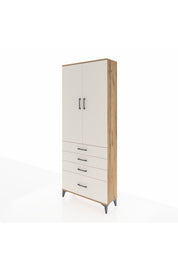 Arges Dolap 2 Raflı 4 Çekmeceli Tek Askılı 88x30x221 Çam-Aytaşı