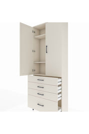 Arges Dolap 3 Raflı 4 Çekmeceli 2 Kapaklı 88x30x221 Aytaşı-Aytaşı