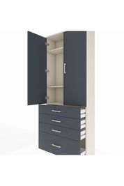 Arges Dolap 3 Raflı 4 Çekmeceli 2 Kapaklı 88x30x221 Aytaşı-Antrasit