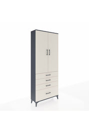 Arges Dolap 3 Raflı 4 Çekmeceli 2 Kapaklı 88x30x221 Antrasit-Aytaşı
