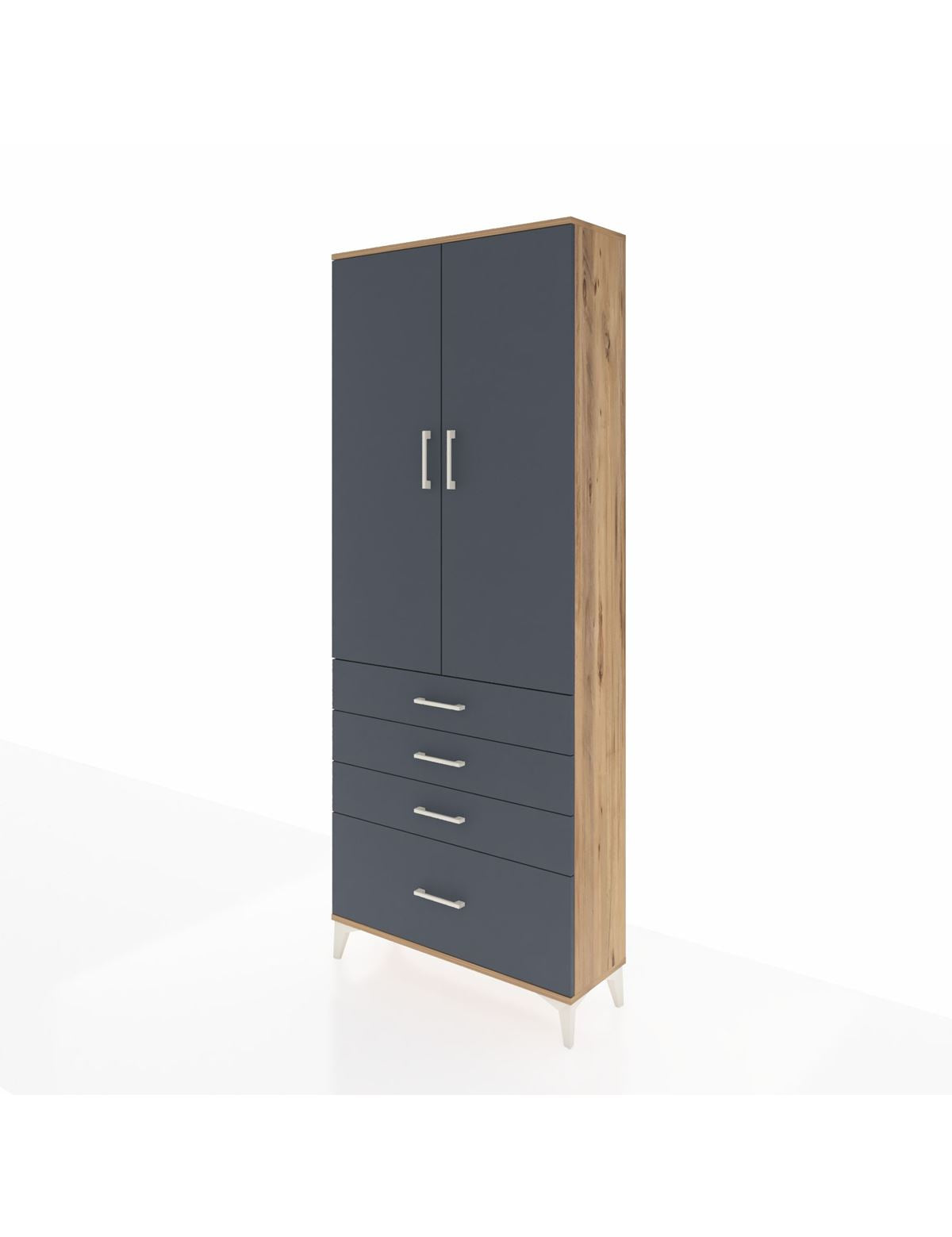 Arges Dolap 3 Raflı 4 Çekmeceli 2 Kapaklı 88x30x221 - S30M086V8A