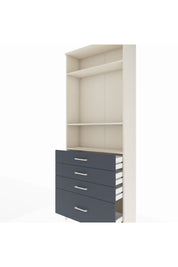 Arges Dolap 3 Raflı 4 Çekmeceli 88x30x221 Aytaşı-Antrasit