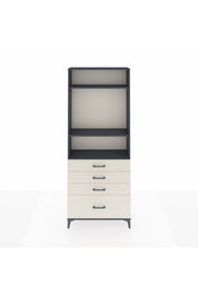 Arges Dolap 3 Raflı 4 Çekmeceli 88x30x221 Antrasit-Aytaşı