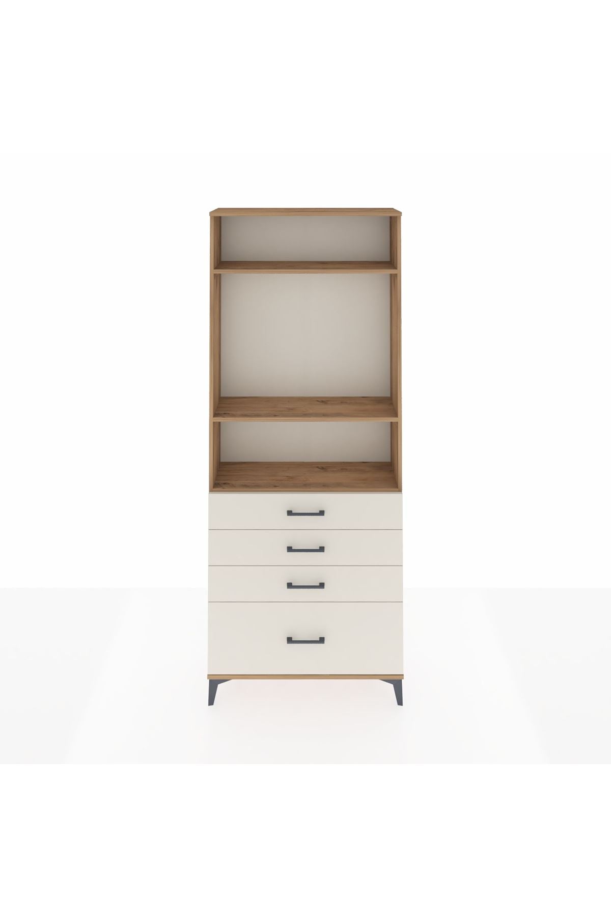 Arges Dolap 3 Raflı 4 Çekmeceli 88x30x221 Çam-Aytaşı