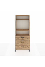 Arges Dolap 3 Raflı 4 Çekmeceli 88x30x221 Çam-Çam