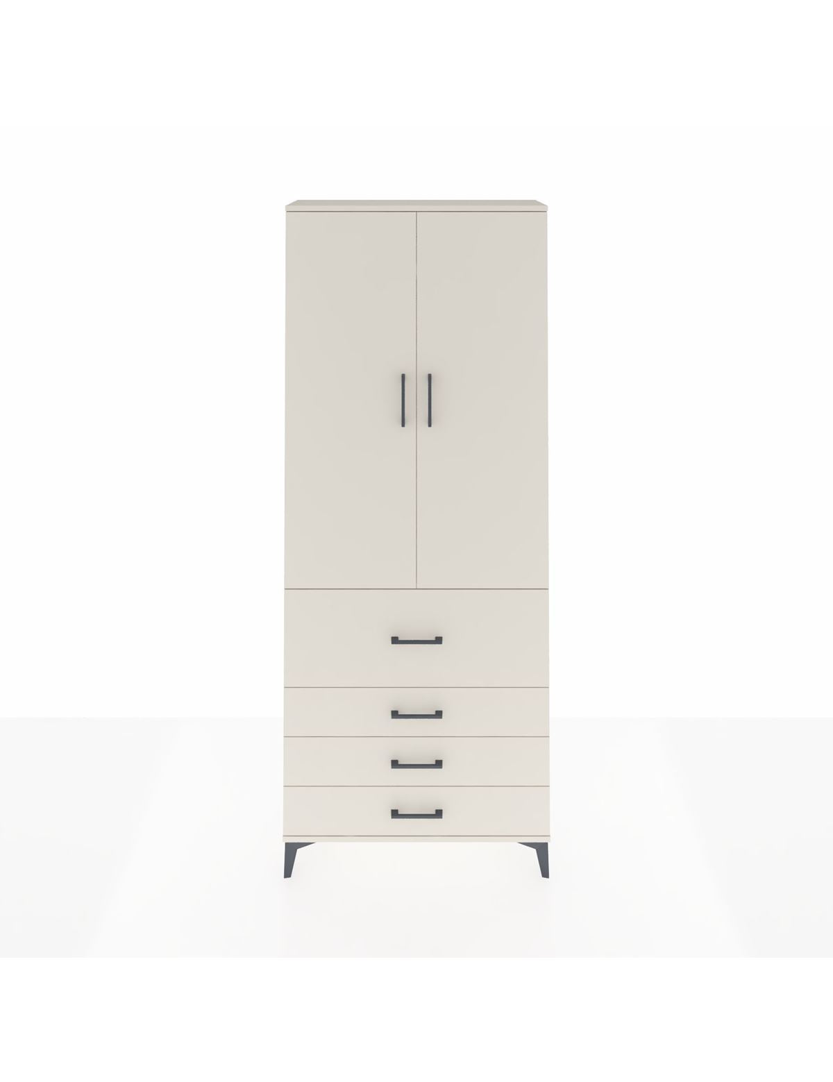 Arges Dolap 2 Raflı 4 Çekmeceli Tek Askılı 88x30x221 Aytaşı-Aytaşı