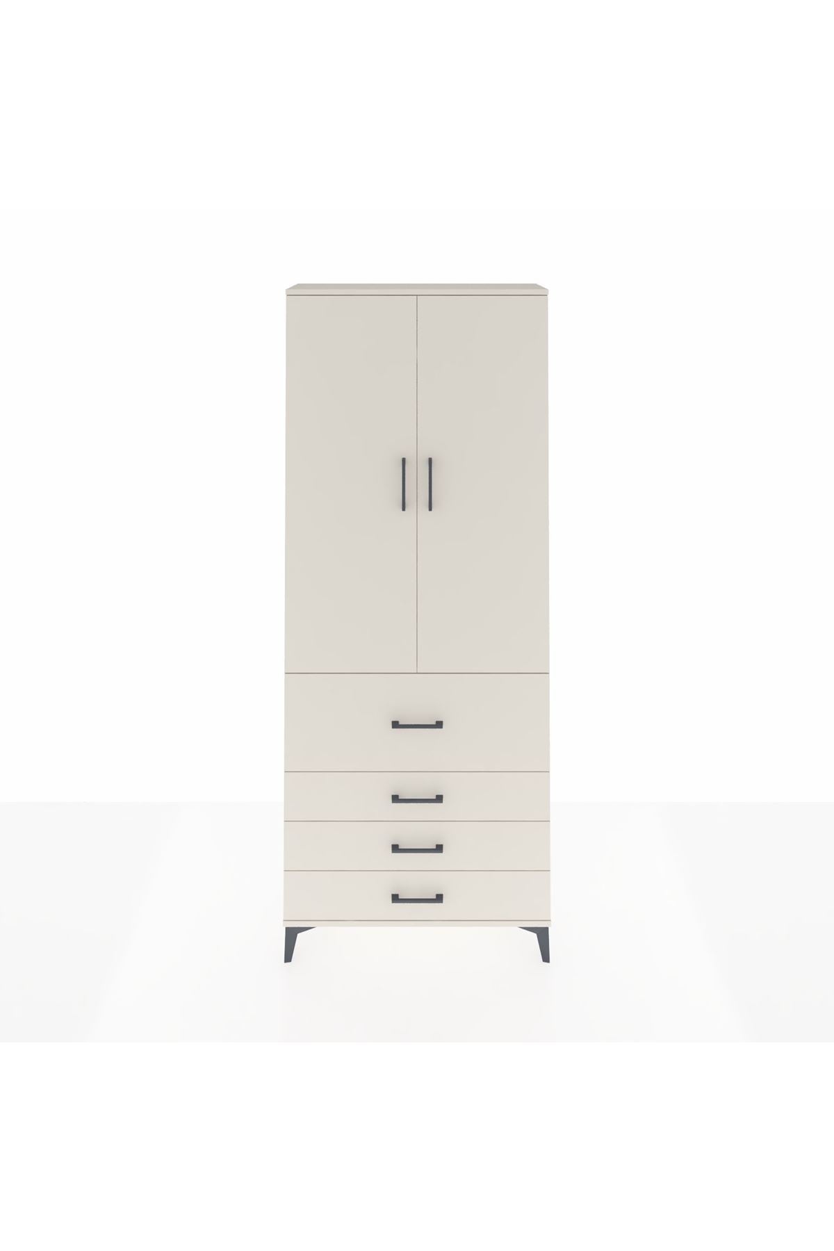 Arges Dolap 2 Raflı 4 Çekmeceli Tek Askılı 88x30x221 Aytaşı-Aytaşı