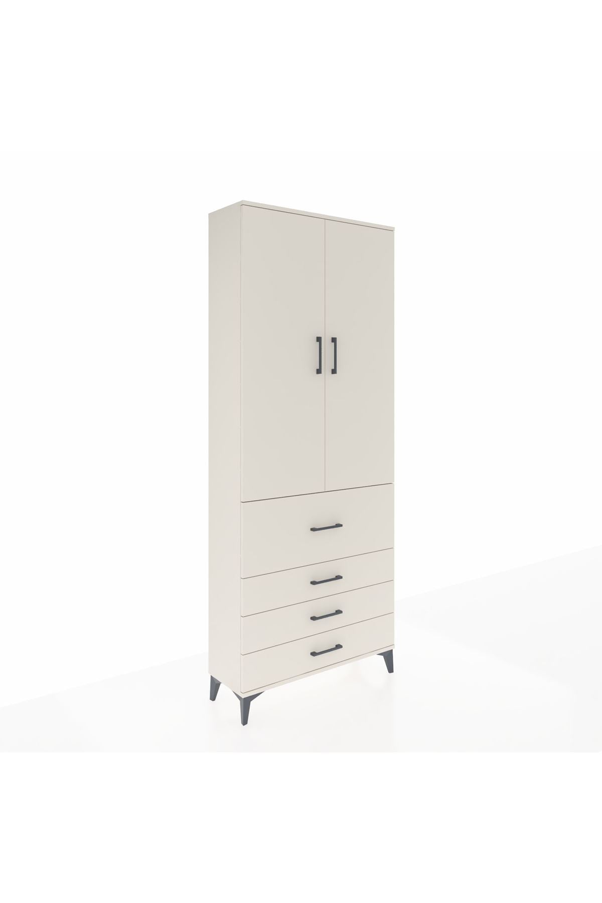 Arges Dolap 2 Raflı 4 Çekmeceli Tek Askılı 88x30x221 Aytaşı-Aytaşı