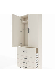 Arges Dolap 2 Raflı 4 Çekmeceli Tek Askılı 88x30x221 Aytaşı-Aytaşı