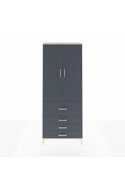 Arges Dolap 2 Raflı 4 Çekmeceli Tek Askılı 88x30x221 Aytaşı-Antrasit