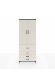 Arges Dolap 2 Raflı 4 Çekmeceli Tek Askılı 88x30x221 Antrasit-Aytaşı