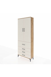 Arges Dolap 2 Raflı 4 Çekmeceli Tek Askılı 88x30x221 Çam-Aytaşı
