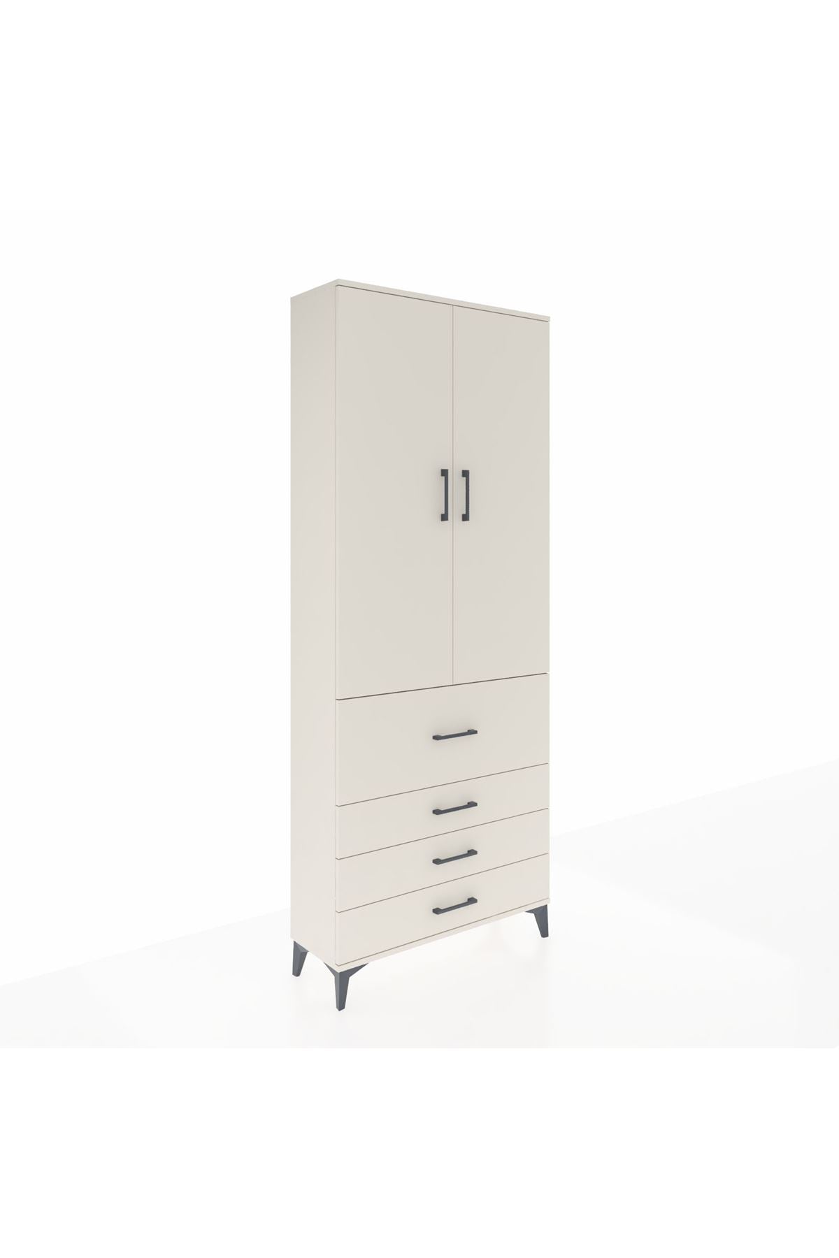 Arges Dolap 3 Raflı 4 Çekmeceli 2 Kapaklı 88x30x221 Aytaşı-Aytaşı