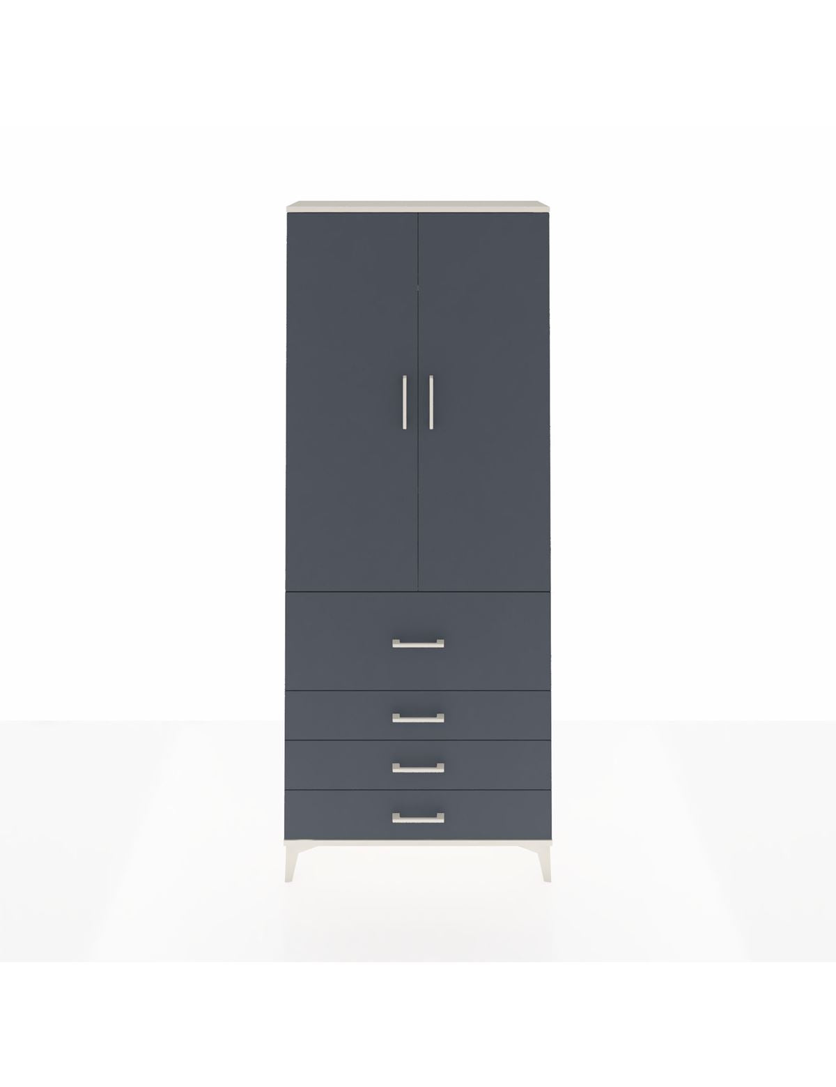 Arges Dolap 3 Raflı 4 Çekmeceli 2 Kapaklı 88x30x221 Aytaşı-Antrasit