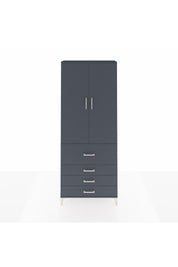 Arges Dolap 3 Raflı 4 Çekmeceli 2 Kapaklı 88x30x221 Antrasit-Antrasit