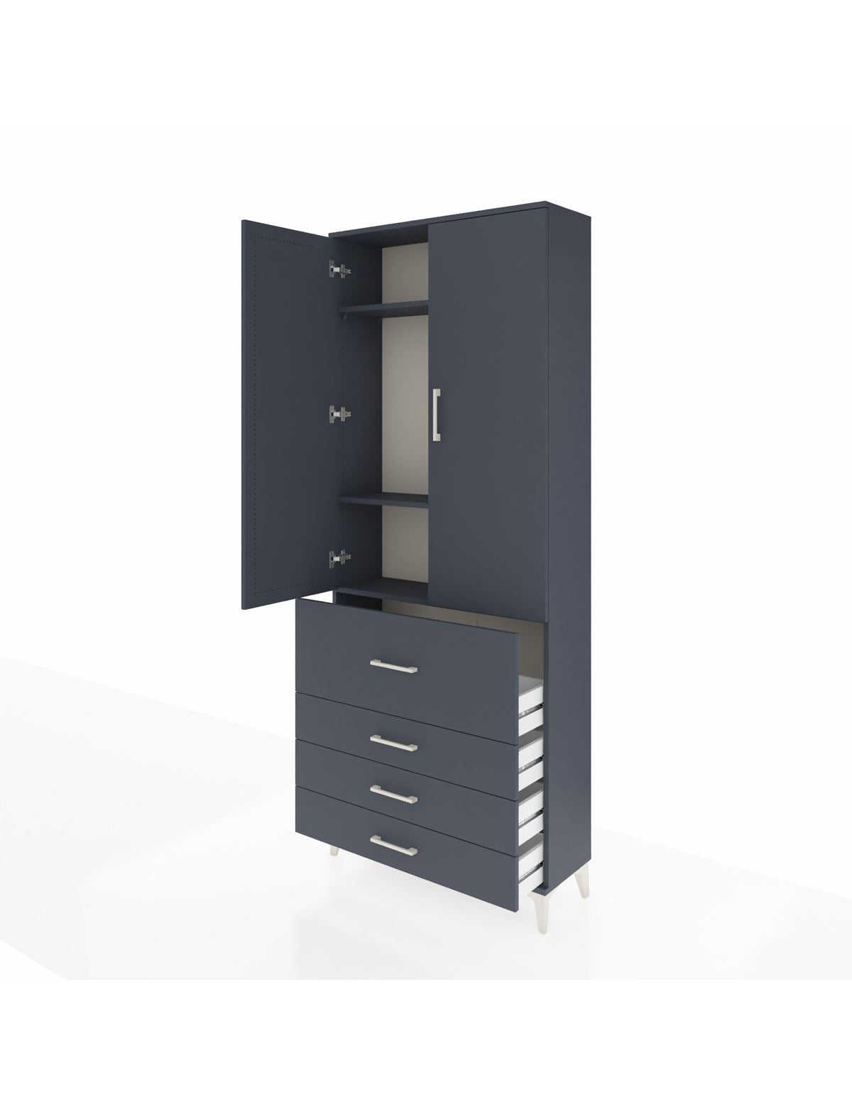 Arges Dolap 3 Raflı 4 Çekmeceli 2 Kapaklı 88x30x221 - S30M089V5A