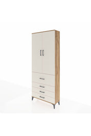 Arges Dolap 3 Raflı 4 Çekmeceli 2 Kapaklı 88x30x221 Çam-Aytaşı
