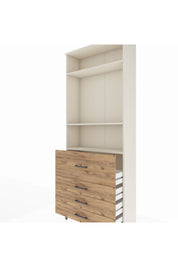 Arges Dolap 3 Raflı 4 Çekmeceli 88x30x221 Aytaşı-Çam