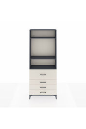 Arges Dolap 3 Raflı 4 Çekmeceli 88x30x221 Antrasit-Aytaşı