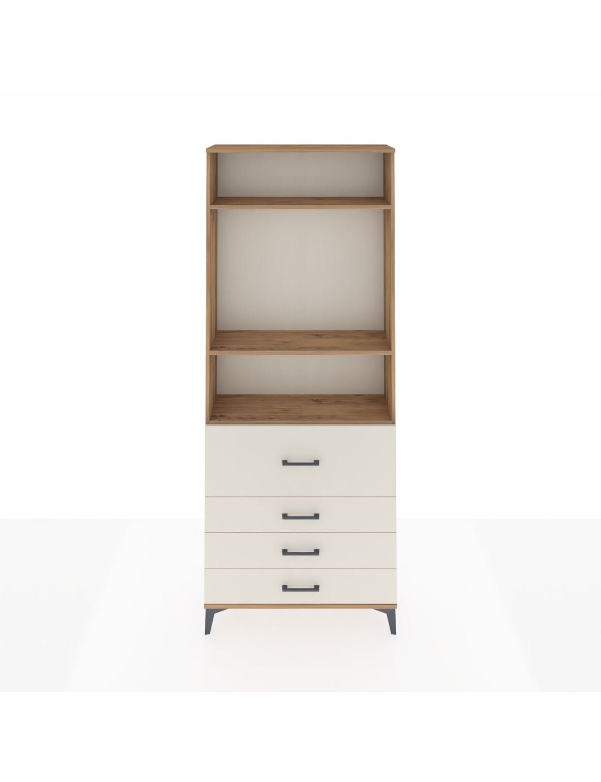 Arges Dolap 3 Raflı 4 Çekmeceli 88x30x221 Çam-Aytaşı