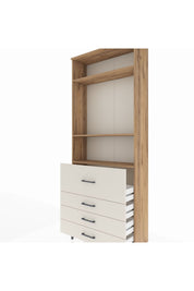 Arges Dolap 3 Raflı 4 Çekmeceli 88x30x221 Çam-Aytaşı