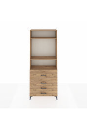 Arges Dolap 3 Raflı 4 Çekmeceli 88x30x221 Çam-Çam