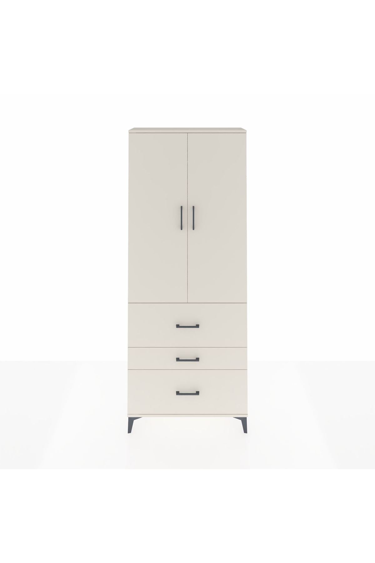 Arges Dolap 2 Raflı 3 Çekmeceli Tek Askılı 88x30x221 Aytaşı-Aytaşı