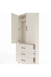 Arges Dolap 2 Raflı 3 Çekmeceli Tek Askılı 88x30x221 Aytaşı-Aytaşı