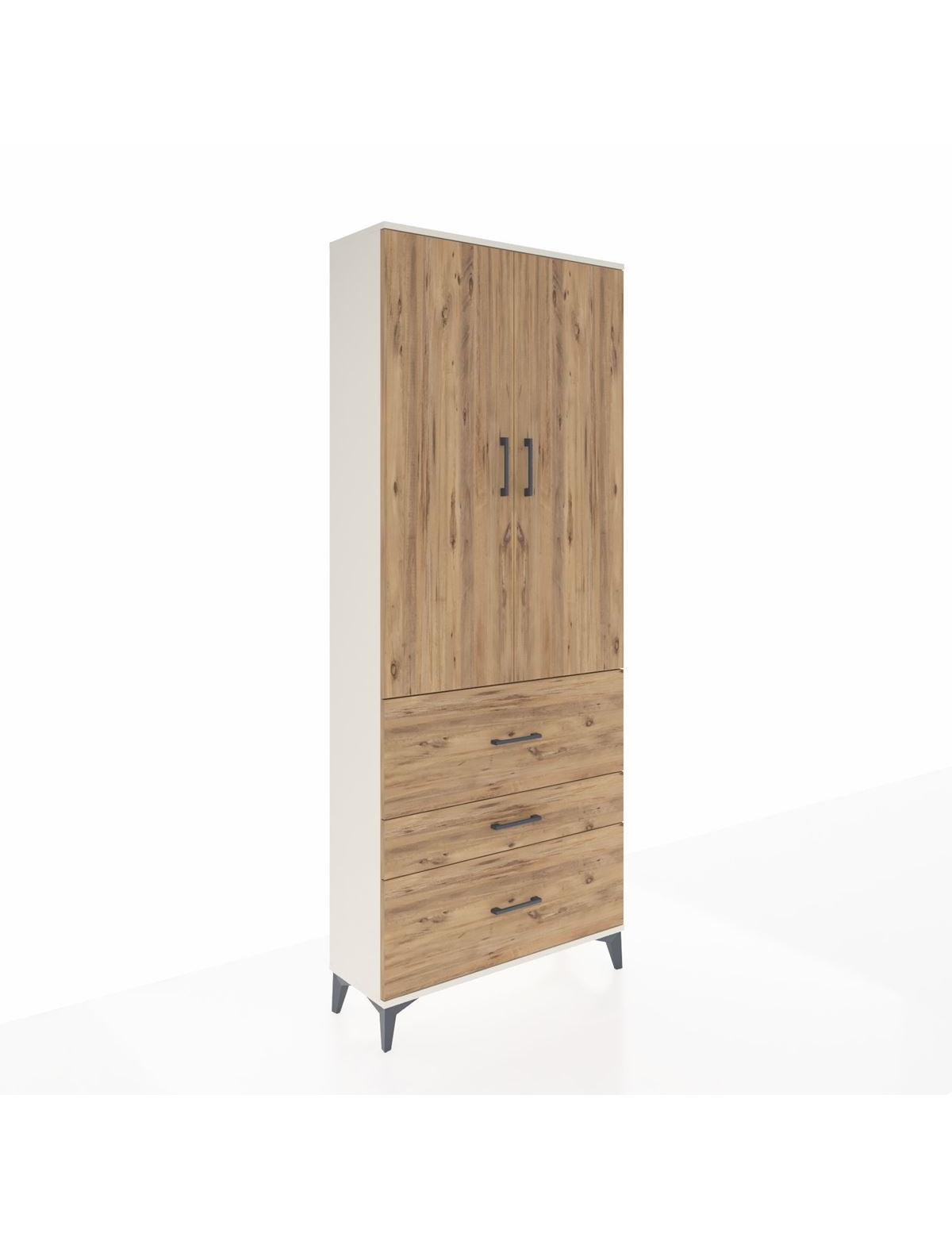 Arges Dolap 2 Raflı 3 Çekmeceli Tek Askılı 88x30x221 Aytaşı-Çam