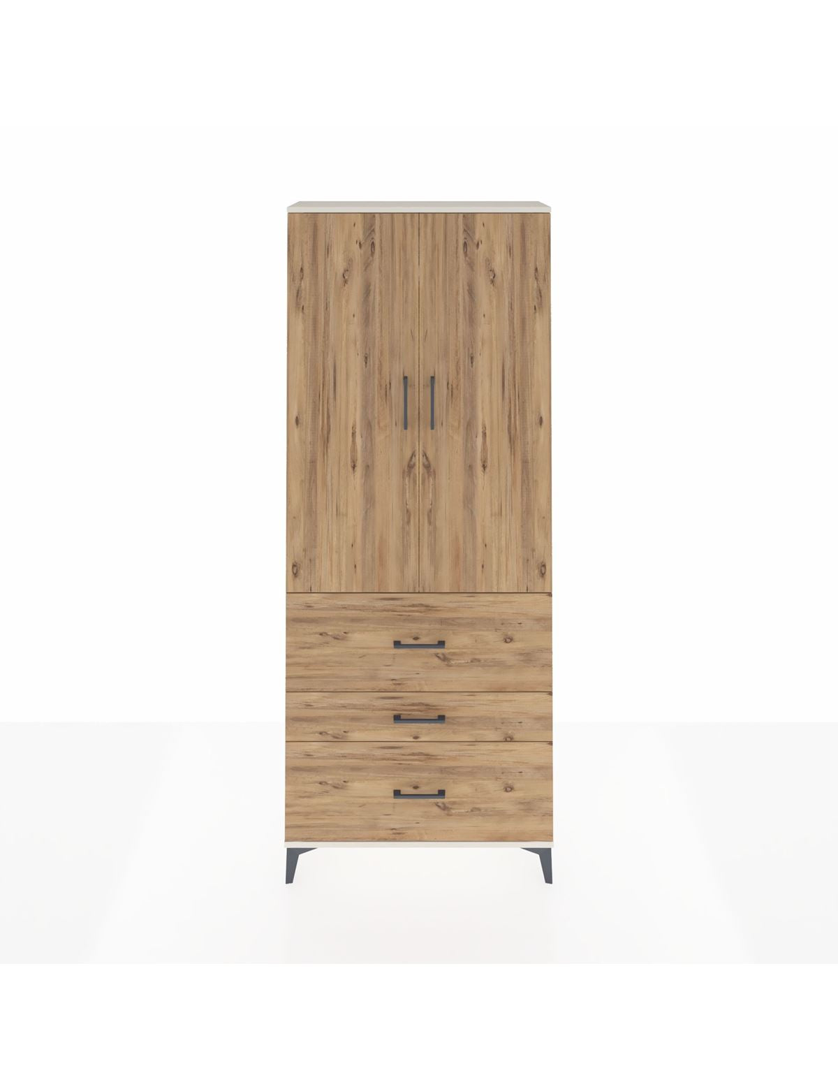 Arges Dolap 2 Raflı 3 Çekmeceli Tek Askılı 88x30x221 Aytaşı-Çam