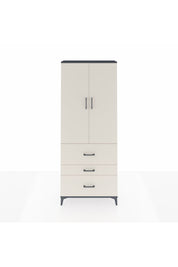 Arges Dolap 2 Raflı 3 Çekmeceli Tek Askılı 88x30x221 Antrasit-Aytaşı