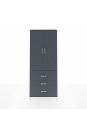 Arges Dolap 2 Raflı 3 Çekmeceli Tek Askılı 88x30x221 Antrasit-Antrasit