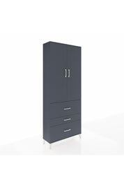 Arges Dolap 2 Raflı 3 Çekmeceli Tek Askılı 88x30x221 Antrasit-Antrasit