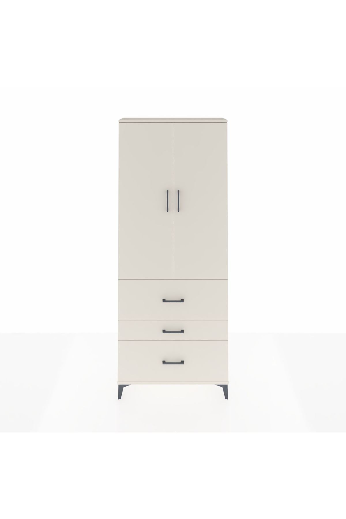 Arges Dolap 3 Raflı 3 Çekmeceli 2 Kapaklı 88x30x221 Aytaşı-Aytaşı