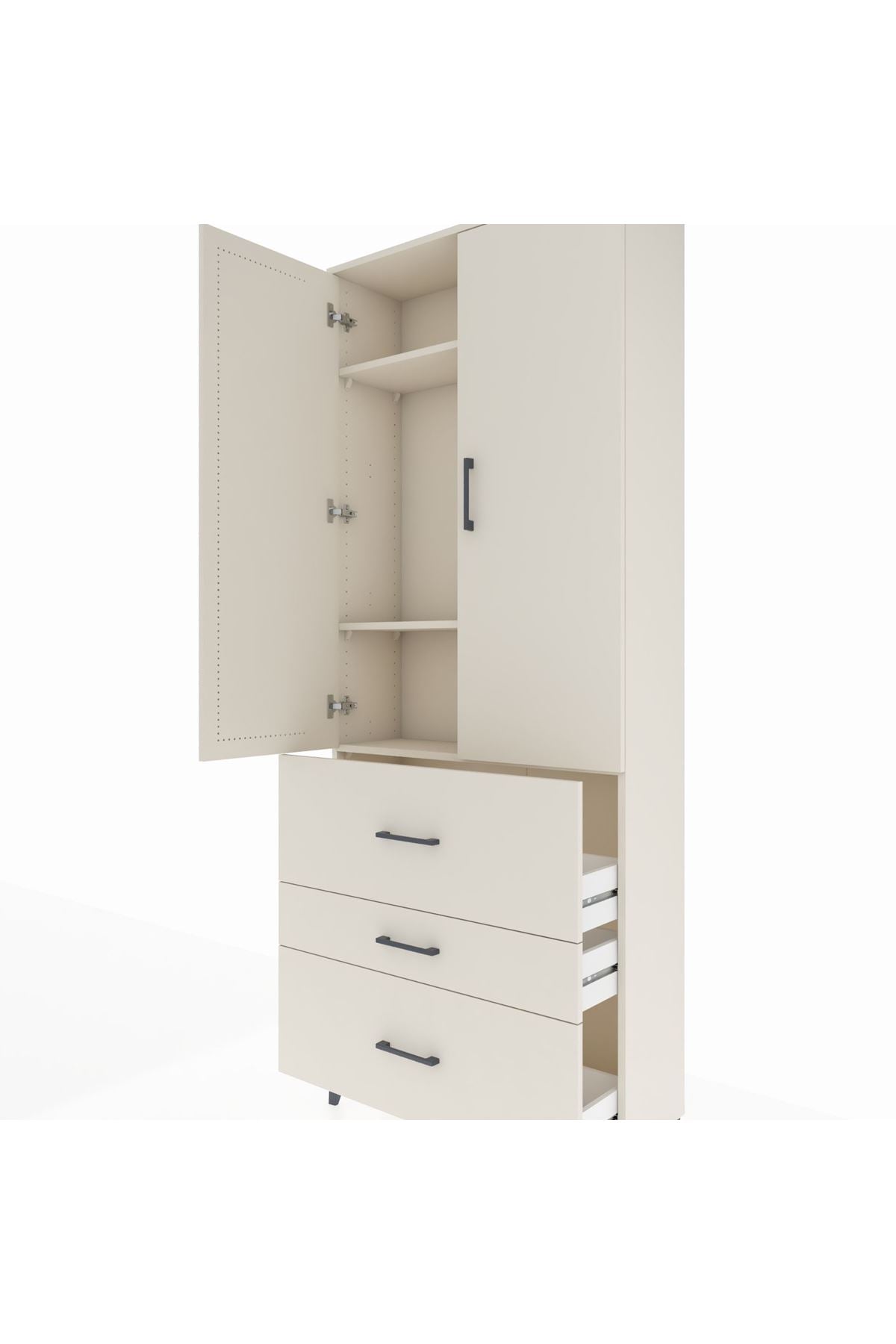 Arges Dolap 3 Raflı 3 Çekmeceli 2 Kapaklı 88x30x221 Aytaşı-Aytaşı