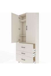 Arges Dolap 3 Raflı 3 Çekmeceli 2 Kapaklı 88x30x221 Aytaşı-Aytaşı