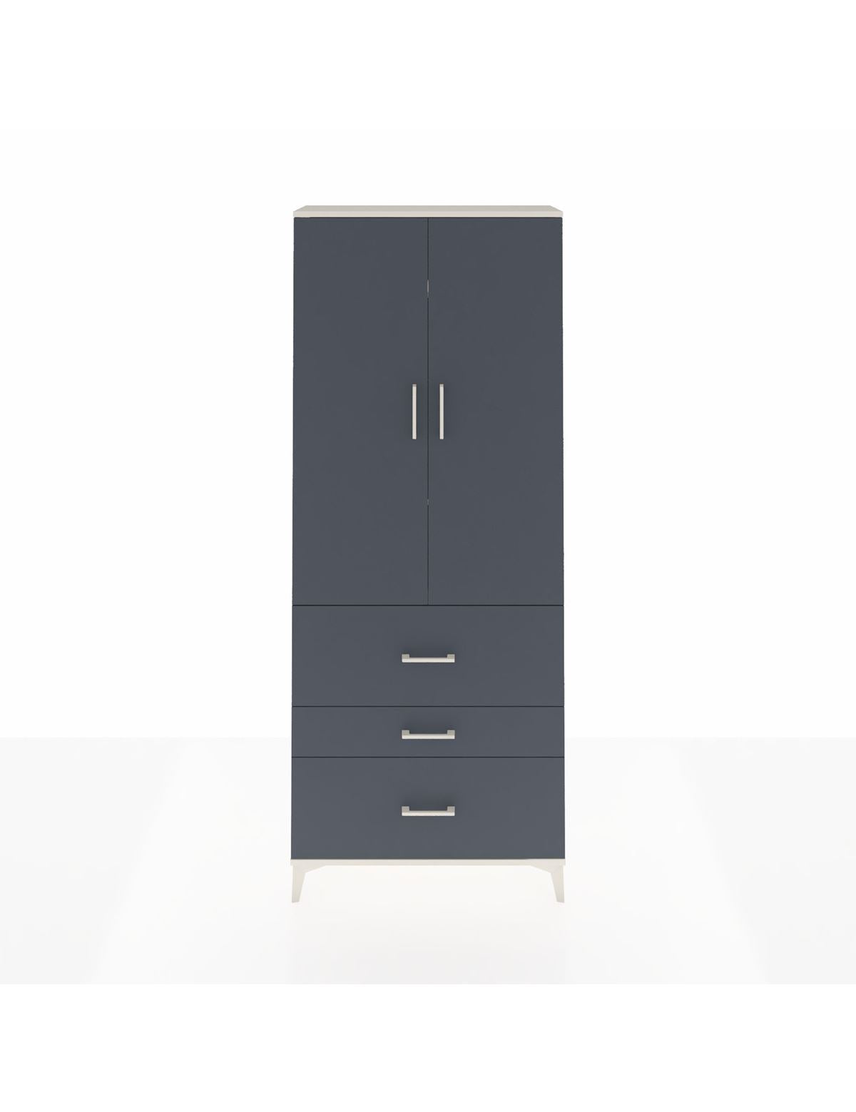 Arges Dolap 3 Raflı 3 Çekmeceli 2 Kapaklı 88x30x221 Aytaşı-Antrasit