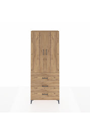 Arges Dolap 3 Raflı 3 Çekmeceli 2 Kapaklı 88x30x221 Çam-Çam