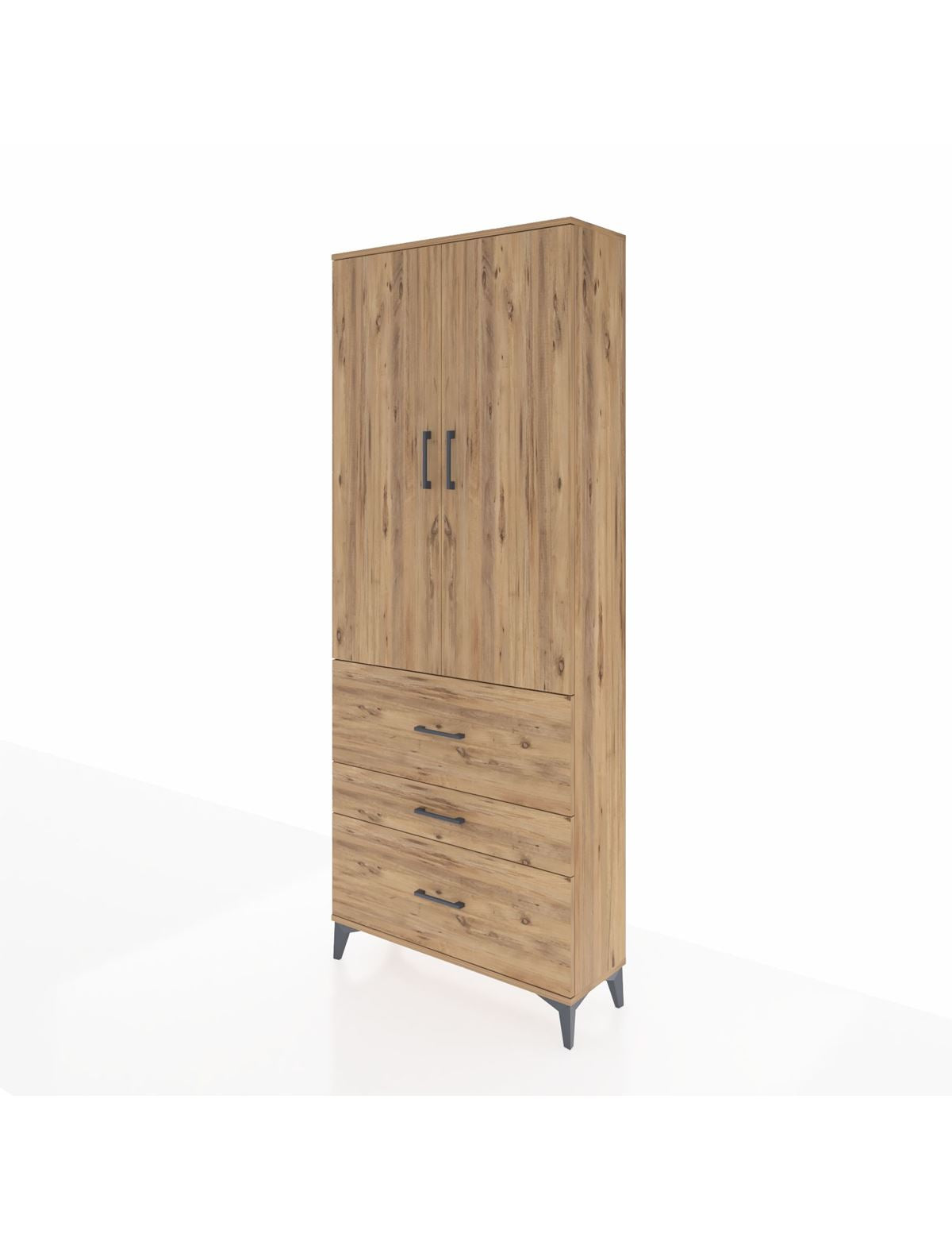 Arges Dolap 3 Raflı 3 Çekmeceli 2 Kapaklı 88x30x221 - S30M092V9A